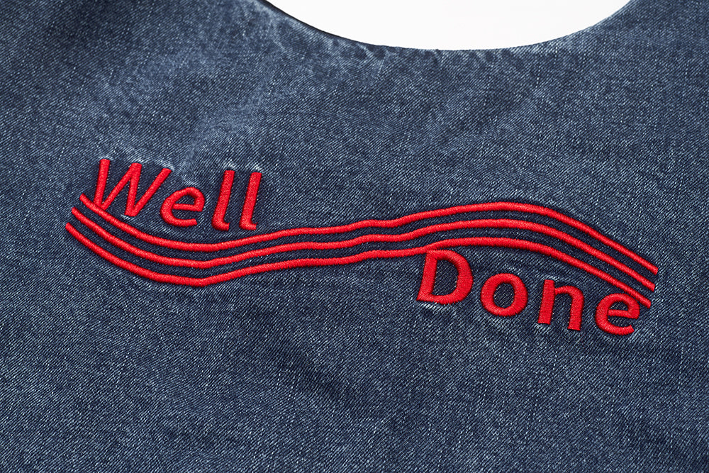Well Done 25SS Single-washed denim Strap Tote Bag
