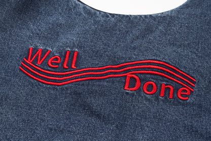 Well Done 25SS Single-washed denim Strap Tote Bag