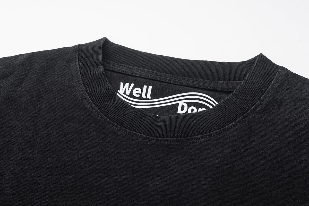 WELL DONE BLACK WASH PRINT TEE