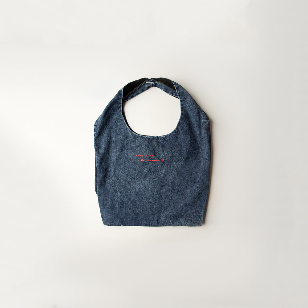 Well Done 25SS Single-washed denim Strap Tote Bag