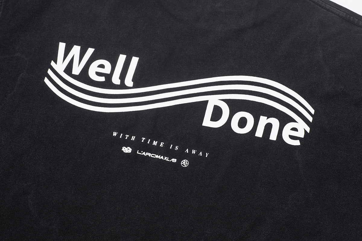 WELL DONE BLACK WASH PRINT TEE