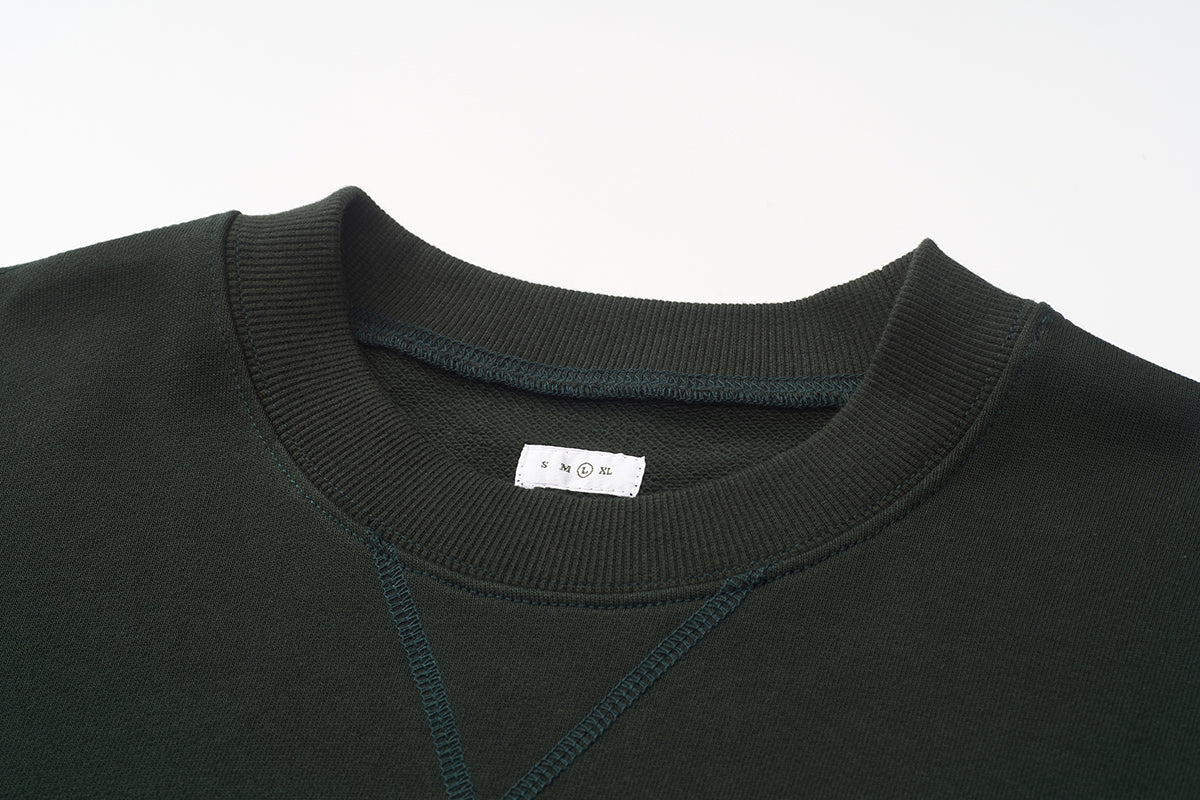 Mizuno Sportstyle and WELL DONE Present “OLD FORM, NEW FEEL”  Crewneck — Dark Green