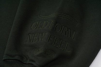 Mizuno Sportstyle and WELL DONE Present “OLD FORM, NEW FEEL”  Crewneck — Dark Green