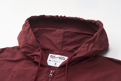 Mizuno Sportstyle and WELL DONE Present “OLD FORM, NEW FEEL”  Half-Zip Windbreaker — Burgundy