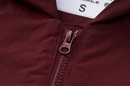 Mizuno Sportstyle and WELL DONE Present “OLD FORM, NEW FEEL”  Half-Zip Windbreaker — Burgundy