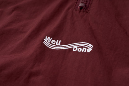 Mizuno Sportstyle and WELL DONE Present “OLD FORM, NEW FEEL”  Half-Zip Windbreaker — Burgundy