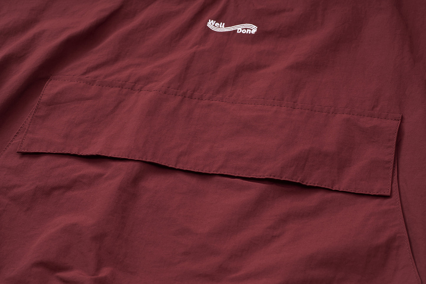 Mizuno Sportstyle and WELL DONE Present “OLD FORM, NEW FEEL”  Half-Zip Windbreaker — Burgundy