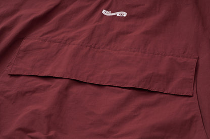 Mizuno Sportstyle and WELL DONE Present “OLD FORM, NEW FEEL”  Half-Zip Windbreaker — Burgundy