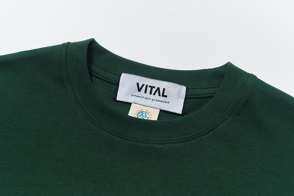 国内配送 VANS MENS VANS LOGO BIG TEE GREEN Left Chest Logo T-Shirt in Fairway Green | Vans
