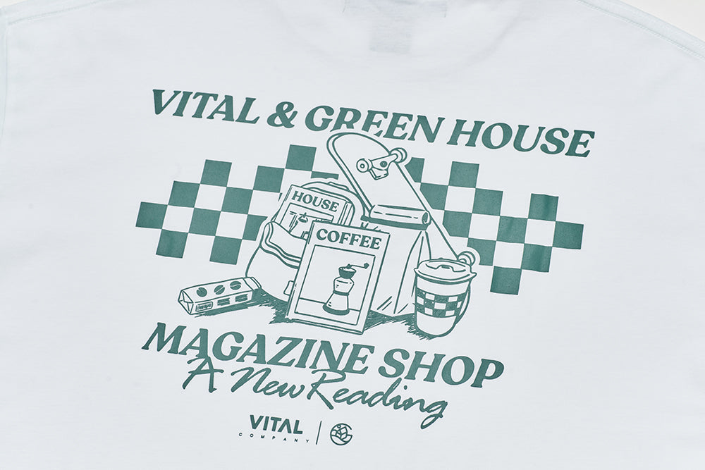 【MAGAZINE SHOP】Series Tee White Green House X VANS X VITAL