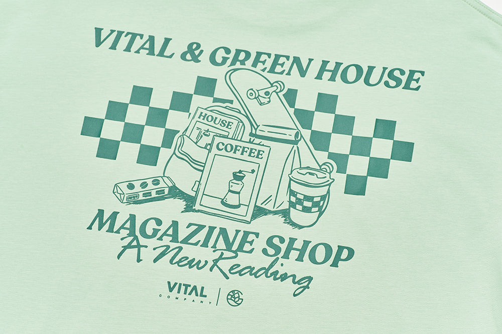 【MAGAZINE SHOP】Series Tee Mint Green Green House X VANS X VITAL