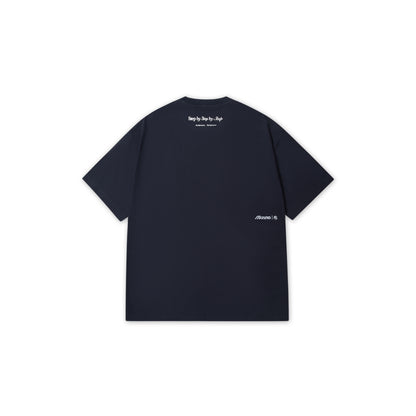 GREENHOUSE x Mizuno "Step by Step by Step" SERIES PRINT TEE BLUE