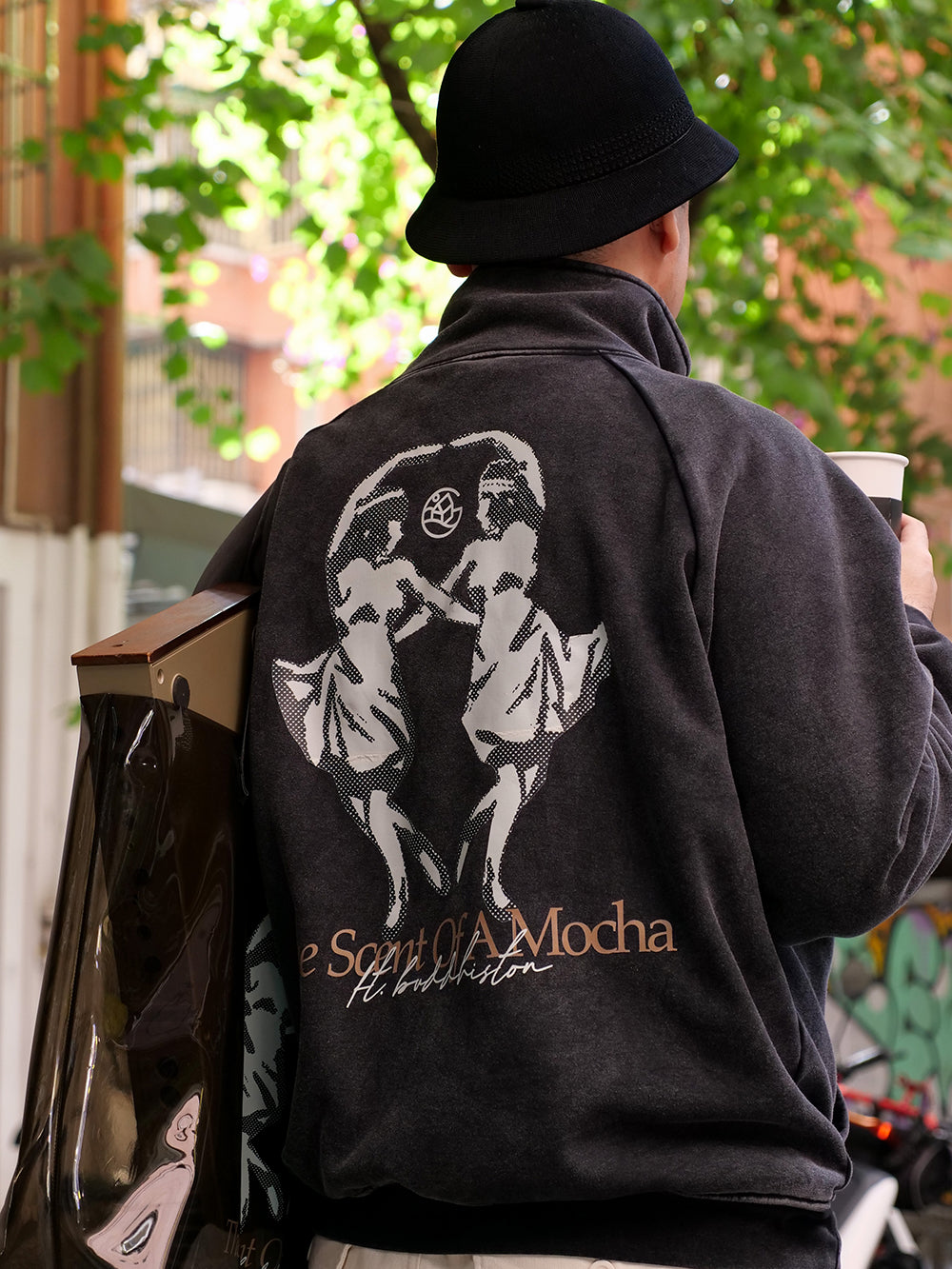 GREEN HOUSE “The Scent Of A Mocha” Series Half-Zip Sweatshirt