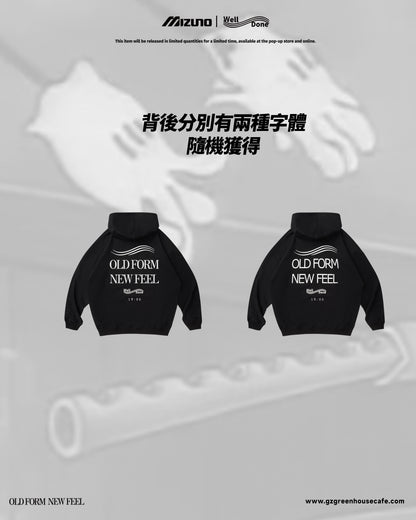 Mizuno Sportstyle and WELL DONE Present “OLD FORM, NEW FEEL” HOODIE-BLACK