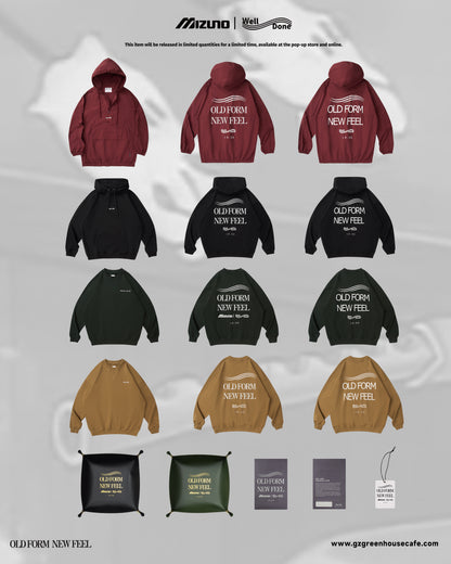 Mizuno Sportstyle and WELL DONE Present “OLD FORM, NEW FEEL” Crewneck — Khaki