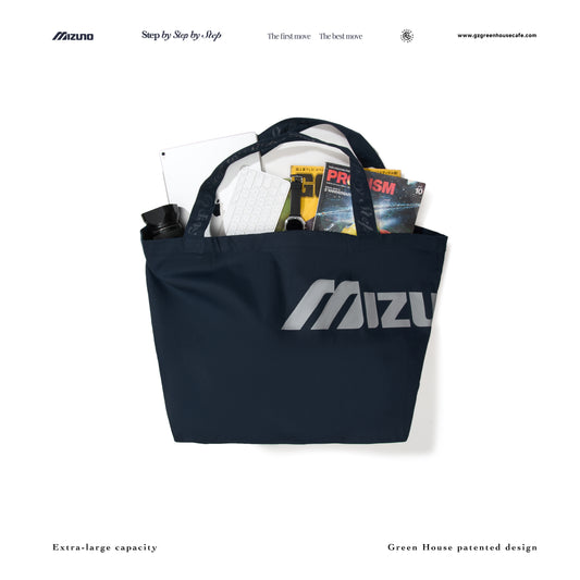GREENHOUSE x Mizuno "Step by Step by Step" SERIES OVERSIZED CANVAS TOTE CLASSIC