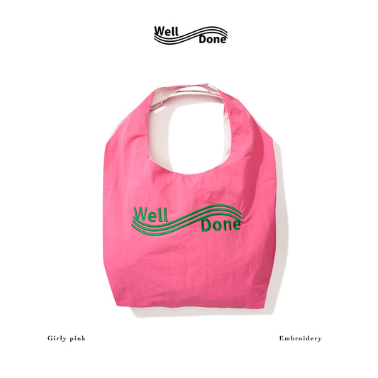 Well Done 25SS Single-water proof Pink Strap Tote Bag