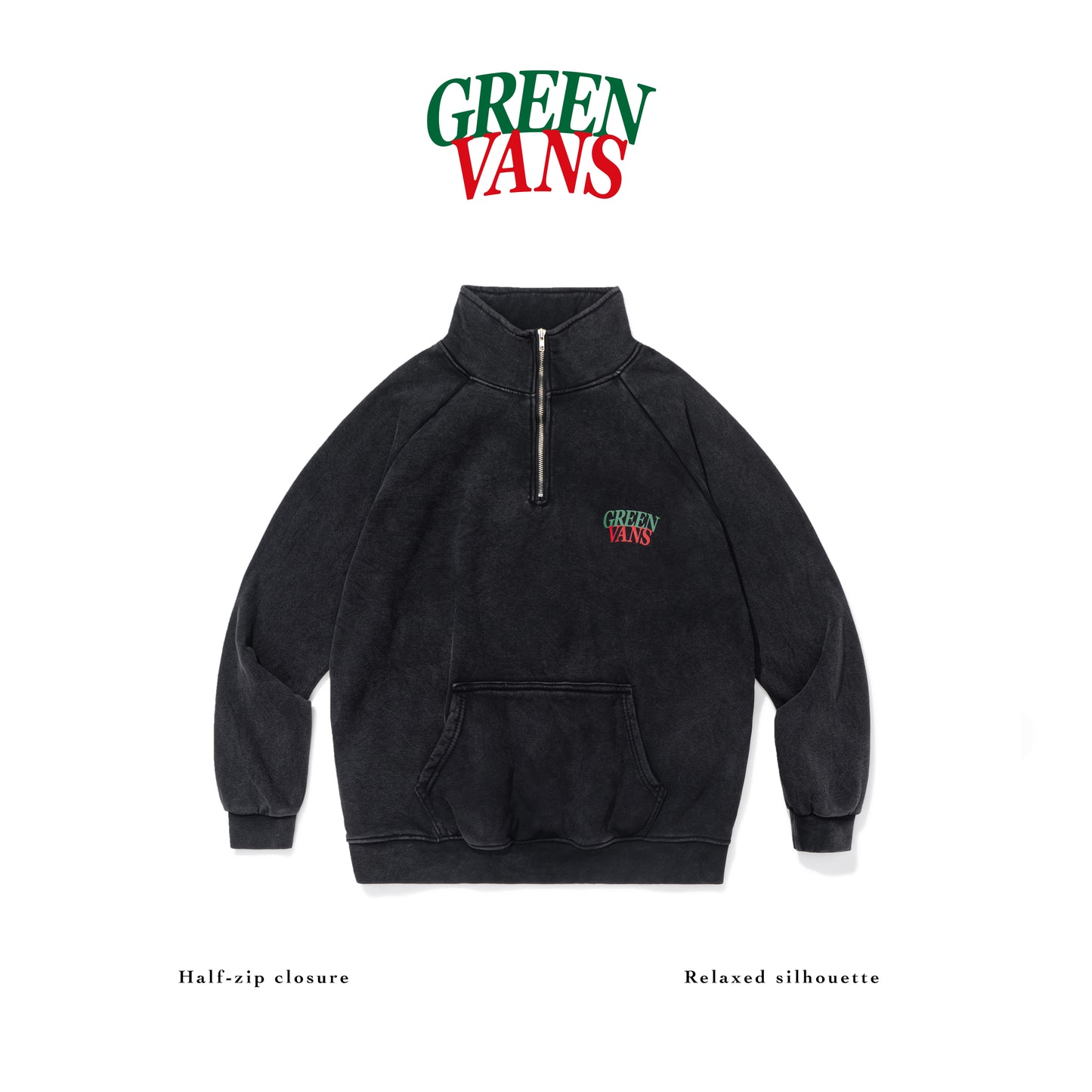 GREEN HOUSE “GREEN VANS” Series Half-Zip Sweatshirt