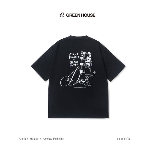 GREENHOUSE x AYAKA FUKANO "DRINK HOUSE" SERIES TEE BLACK