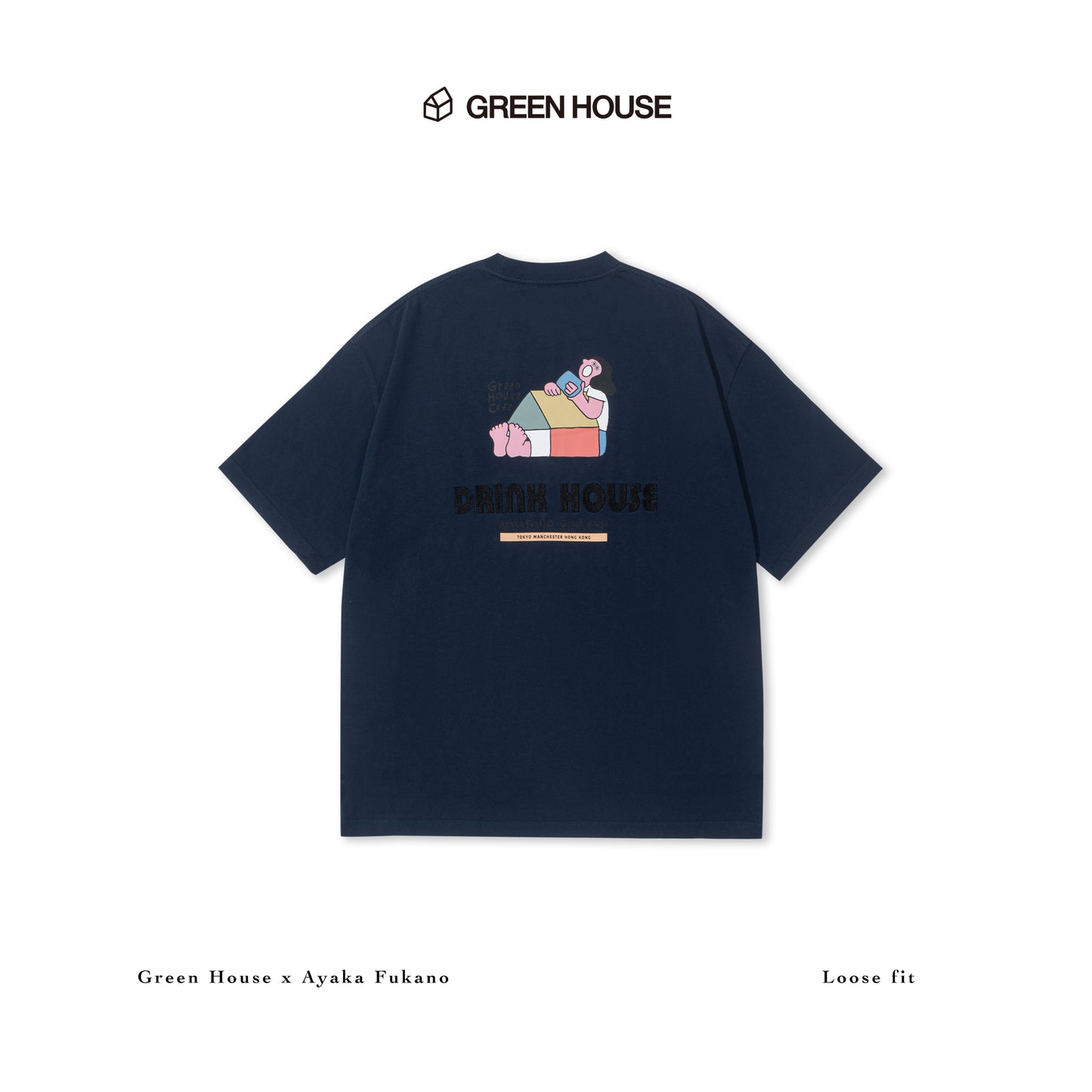 GREENHOUSE x AYAKA FUKANO "DRINK HOUSE" SERIES TEE ROYAL BLUE