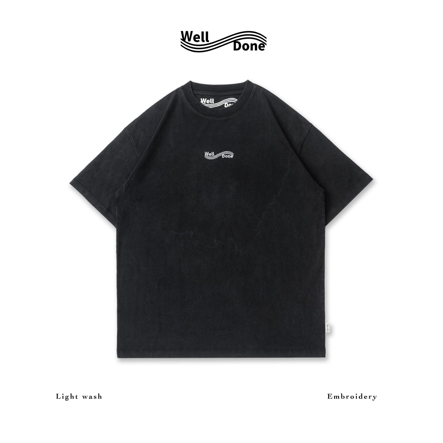 WELL DONE BLACK WASH PRINT TEE