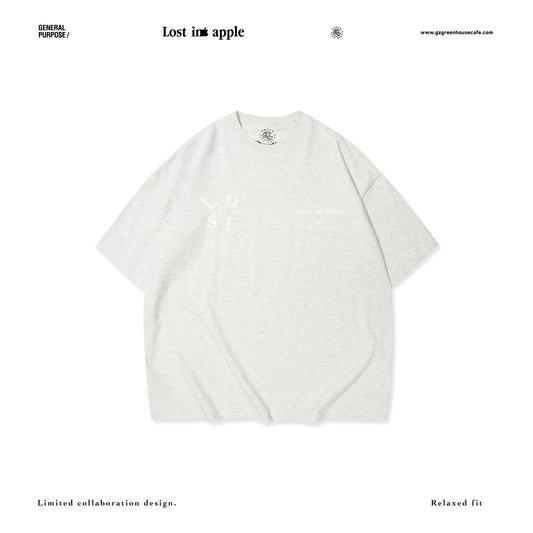 GREENHOUSE x General Purpose "Lost in apple" SERIES PRINT TEE GRAY