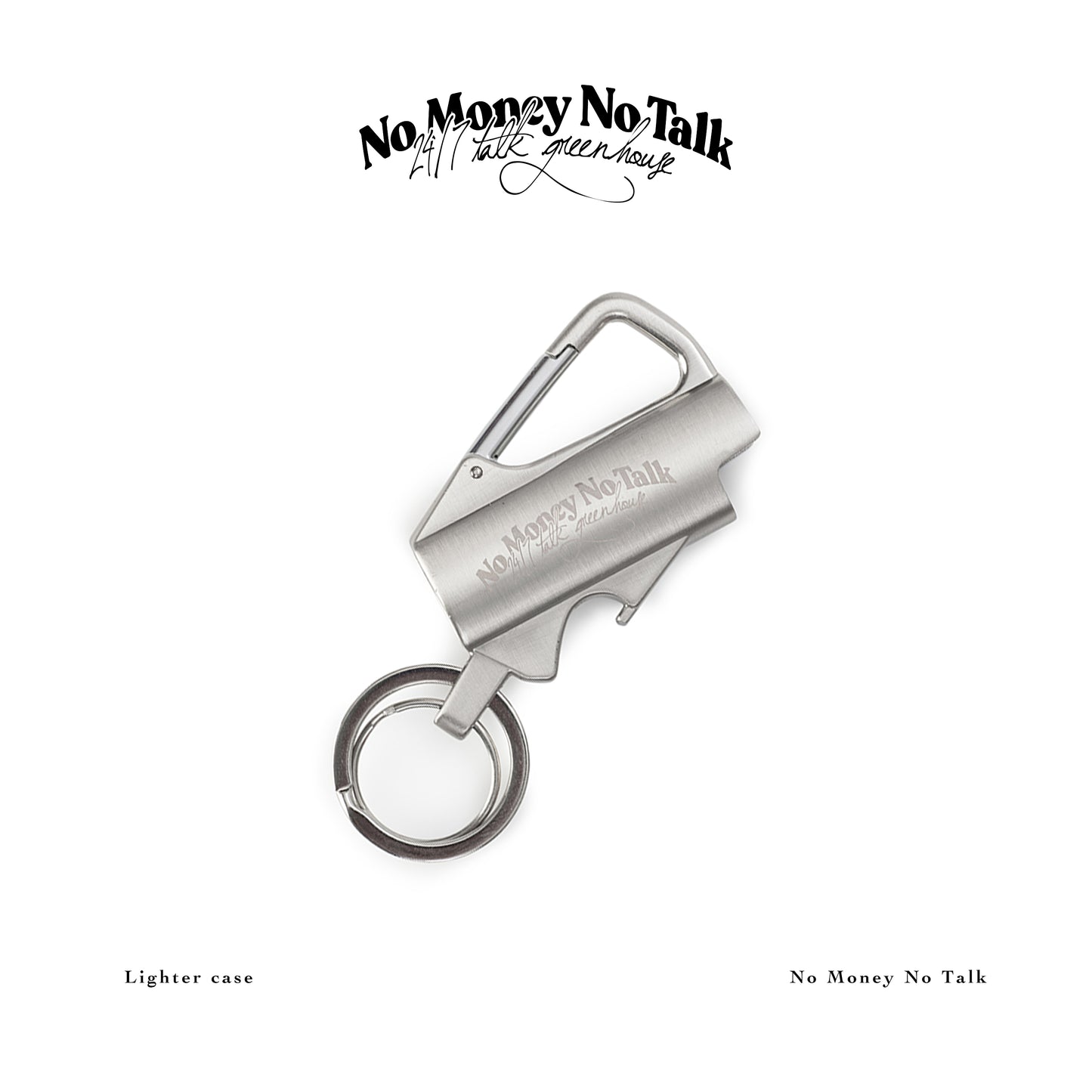 GREENHOUSE x 24/7TALK "NO MONEY NO TALK" SERIES BIC J5  LIGHTER CASE SLIVER